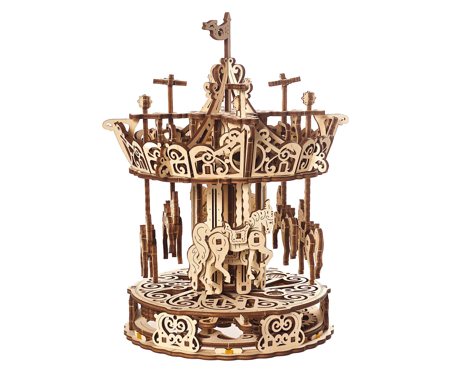 305pc Ugears Carousel Mechanical DIY Kit Wooden 3D Puzzle/Model Gift Set 14+