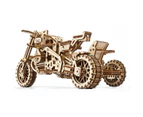 380pc Ugears Scrambler UGR-10 w/ Sidecar Mechanical Wooden 3D Puzzle/Model 14+