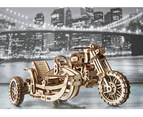 380pc Ugears Scrambler UGR-10 w/ Sidecar Mechanical Wooden 3D Puzzle/Model 14+