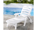 Gardeon Sun Lounger Folding Chaise Lounge Chair Wheels Patio Outdoor Furniture