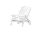 Loungers Gardeon Sun Lounger Folding Chaise Chair Wheels Patio Outdoor Furniture