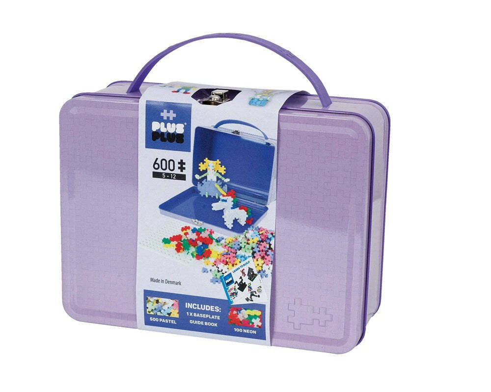 600pc Plus-Plus Suitcase Pastel Metal 2D Building Puzzle Toy Kids/Children 5y+