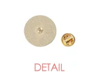 Look Direction Eye Hair Style Round Metal Golden Pin Brooch Clip