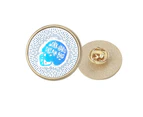 Hat Safety Work Motorcycle Round Metal Golden Pin Brooch Clip