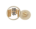 hebei city province  Round Metal Golden Pin Brooch Clip