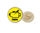 Engine Piston Power Safe Art Deco  Fashion Round Metal Golden Pin Brooch Clip