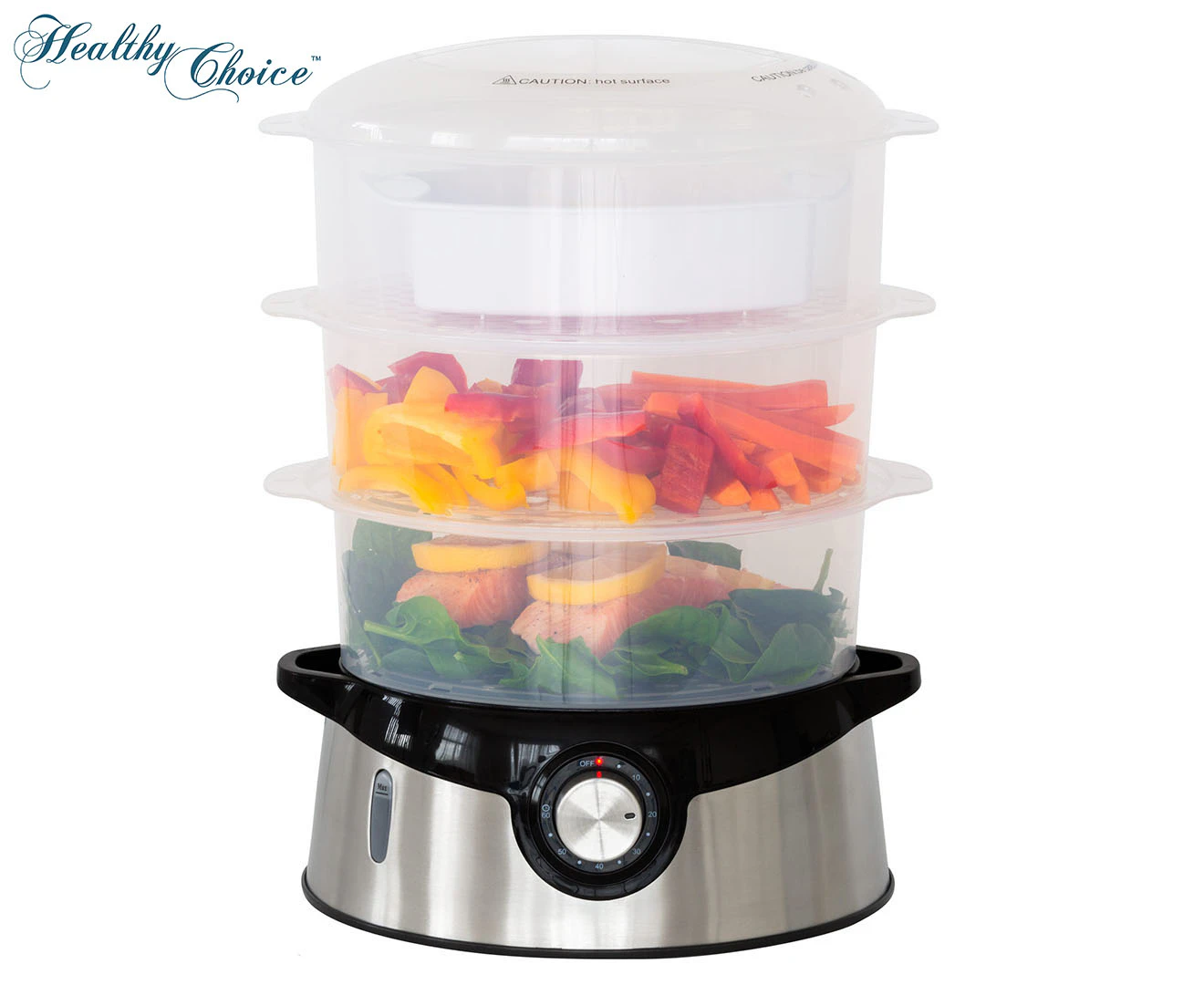 Healthy Choice 3 Tier Food Steamer with Stainless Steel Base