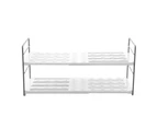 2 x Boxsweden 42x20cm Brite Extendable 2 Tier Bottle Shelf Kitchen Storage Rack