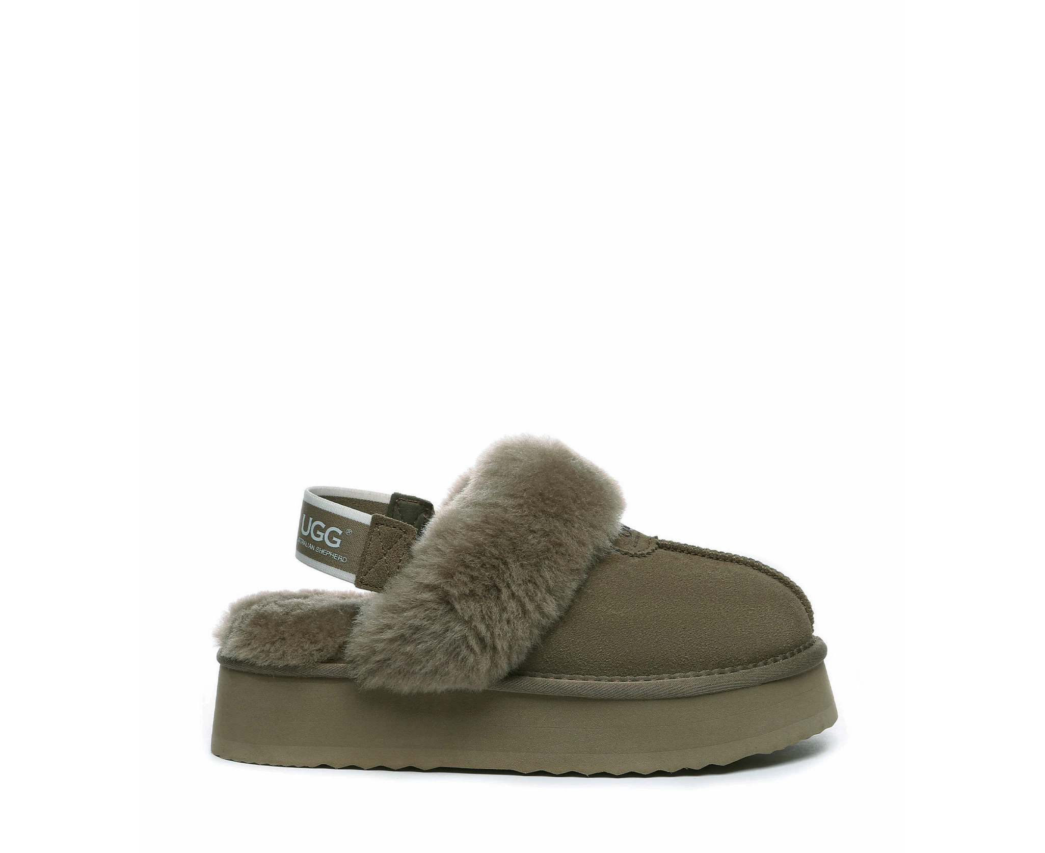 Ugg Australian Shepherd Waffle Platform | Cow Suede Upper - Women - House Shoes - Caribou