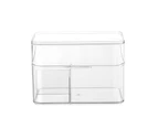 4x Boxsweden 14cm Crystal Cosmetics Box w/ Flip Lid Organiser Storage Bin Clear