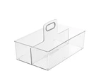 2x Boxsweden Crystal 35x22cm Caddy 2 Compartment Storage Organiser Holder Clear