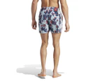 Adidas Men's Floral CLX Short-Length Swim Shorts - Wonder Blue/Crew Blue/Legend Ink