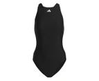 Adidas Women's Solid Tape One-Piece Swimsuit - Black/White