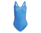 Adidas Women's 3-Stripes Colourblock One-Piece Swimsuit - Bright Royal/Royal Blue