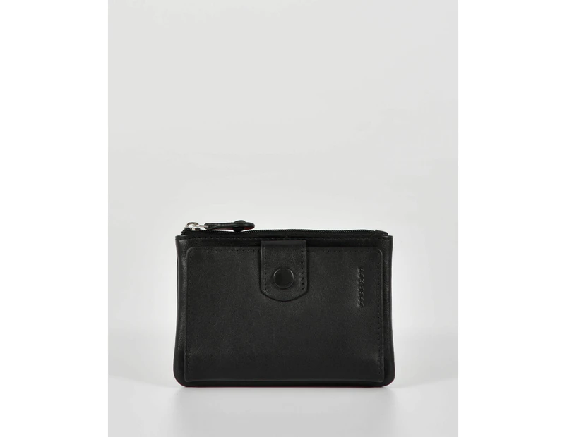Cobb & Co Collins RFID Safe Compact Leather Wallet - Black