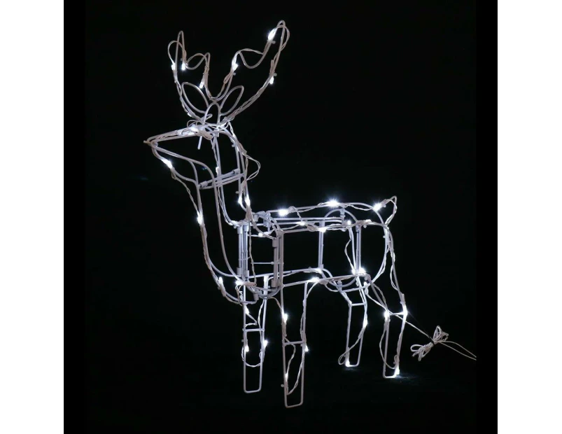 Stockholm 60x56x12CM Christmas Lights 50 LED Motif Lights Solar Stand Reindeer Cool White