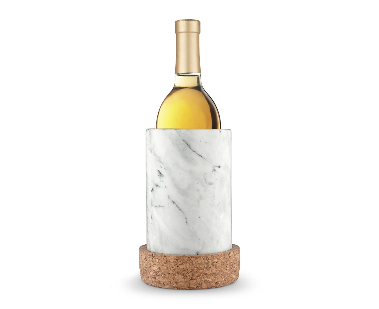 Final Touch Marble & Cork White Wine Bottle Chiller/Cooler Set w/Cork Base