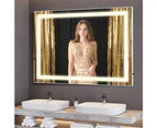 FENCHILIN Crystal Vanity Makeup Mirror With Lights Bluetooth Hollywood Mirror with USB Charge LED Mirror Standing Wall