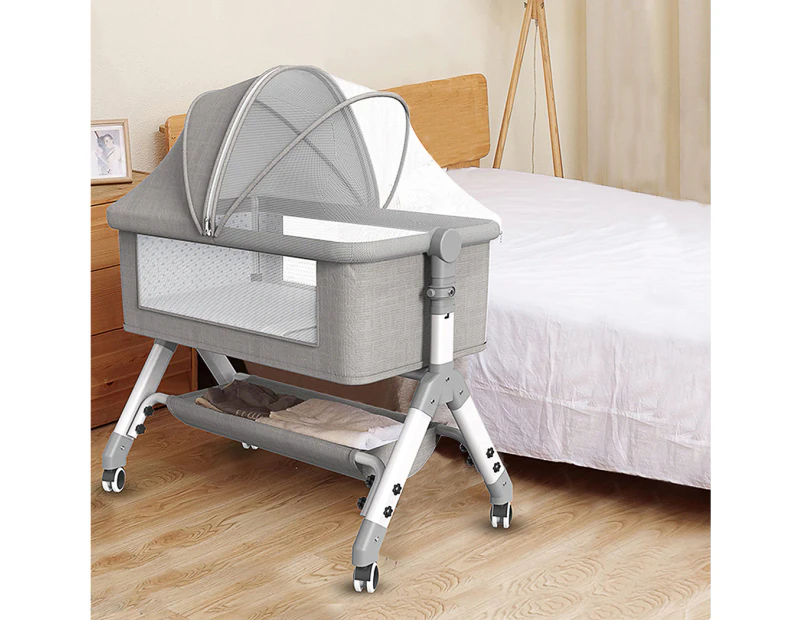 Bopeep Baby Cot Bed Crib Portable Bassinet Safety Fence Adjustable Bedside