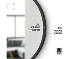 Umbra Hub 45cm Round Wall Mirror with Rubber Frame Decorative Living Room Bathroom Circle Mirror