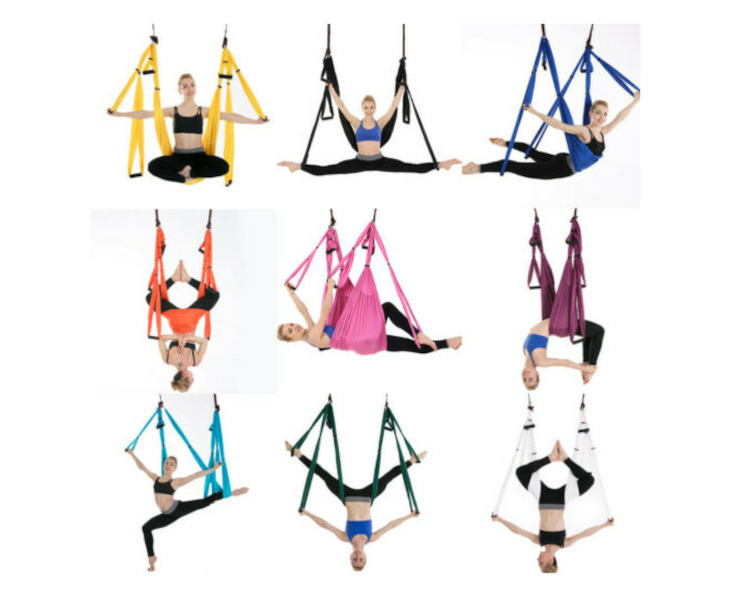 Aerial Yoga Swing Set, Yoga Hammock Flying Trapeze Yoga Kit Aerial Yoga  Hammock Sling Inversion Tool With 2