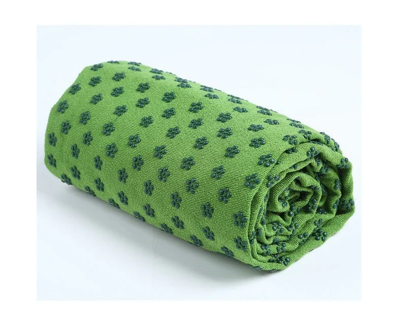 Soft Yoga Mat Non Slip Towel Pvc Floral Printed Fitness Equipment Home Gym - Green