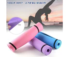 6Mm Eva Yoga Mat Fitness Pilates Home Gym Non Slip Exercise Purple Pink Blue - Blue