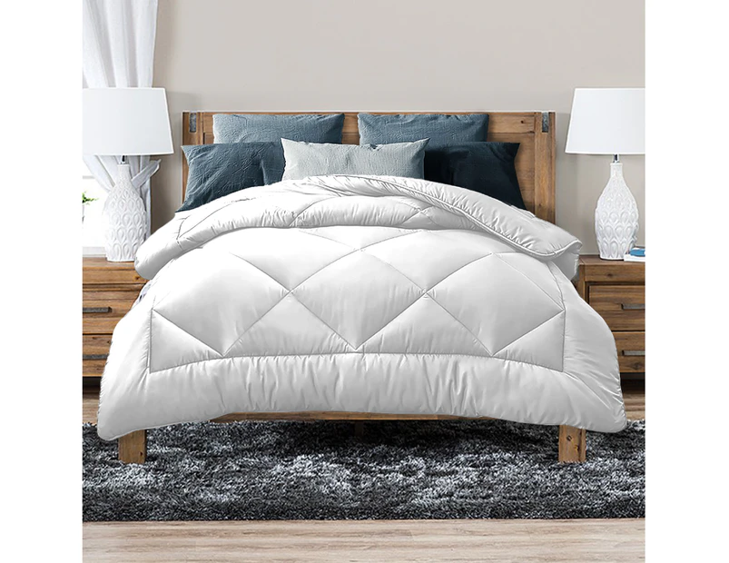 Luxor Aus Made All Season Soft Bamboo Blend Quilt White Cover