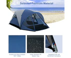 Costway 6-Person Large Family Camping Dome Tent w/Screen Room Porch & Removable Rainfly