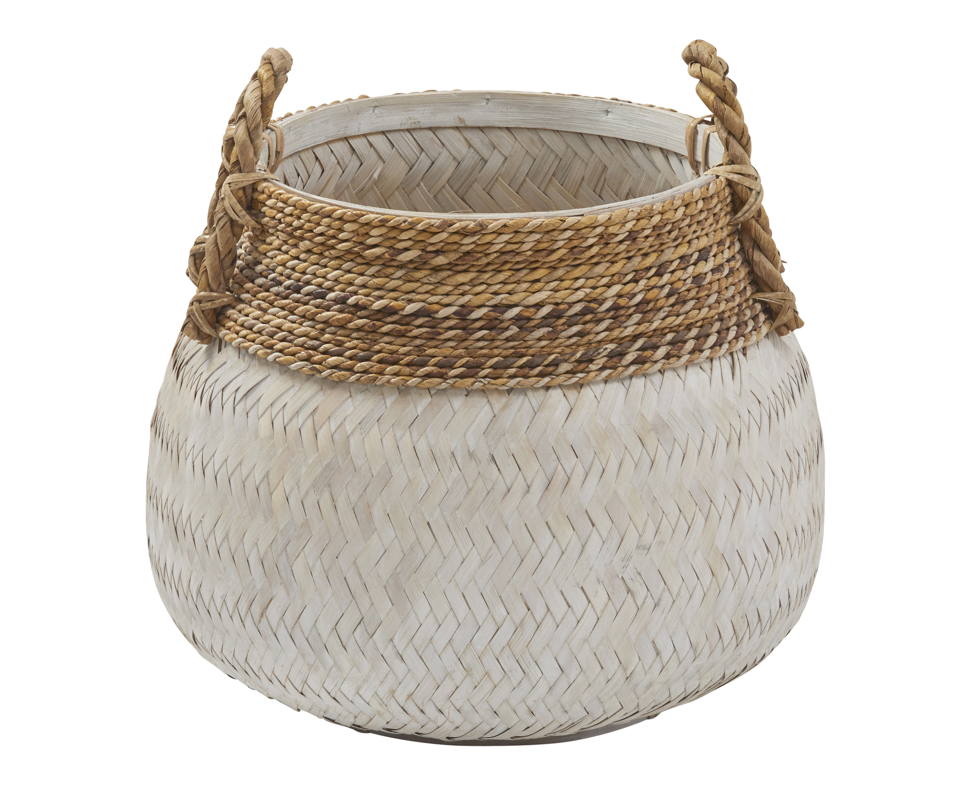 Amalfi Bambu Storage Basket Woven Laundry Basket Plant Holder Boho Home Decor