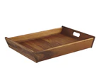 Davis & Waddell Wooden Serving Tray Serve Tea Coffee Ottoman Tray with Handles Breakfast in Bed Tray