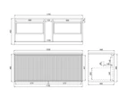 1200*460*500mm CETO Kirribilli  Matte Black PVC Wall Hung Cabinet Only