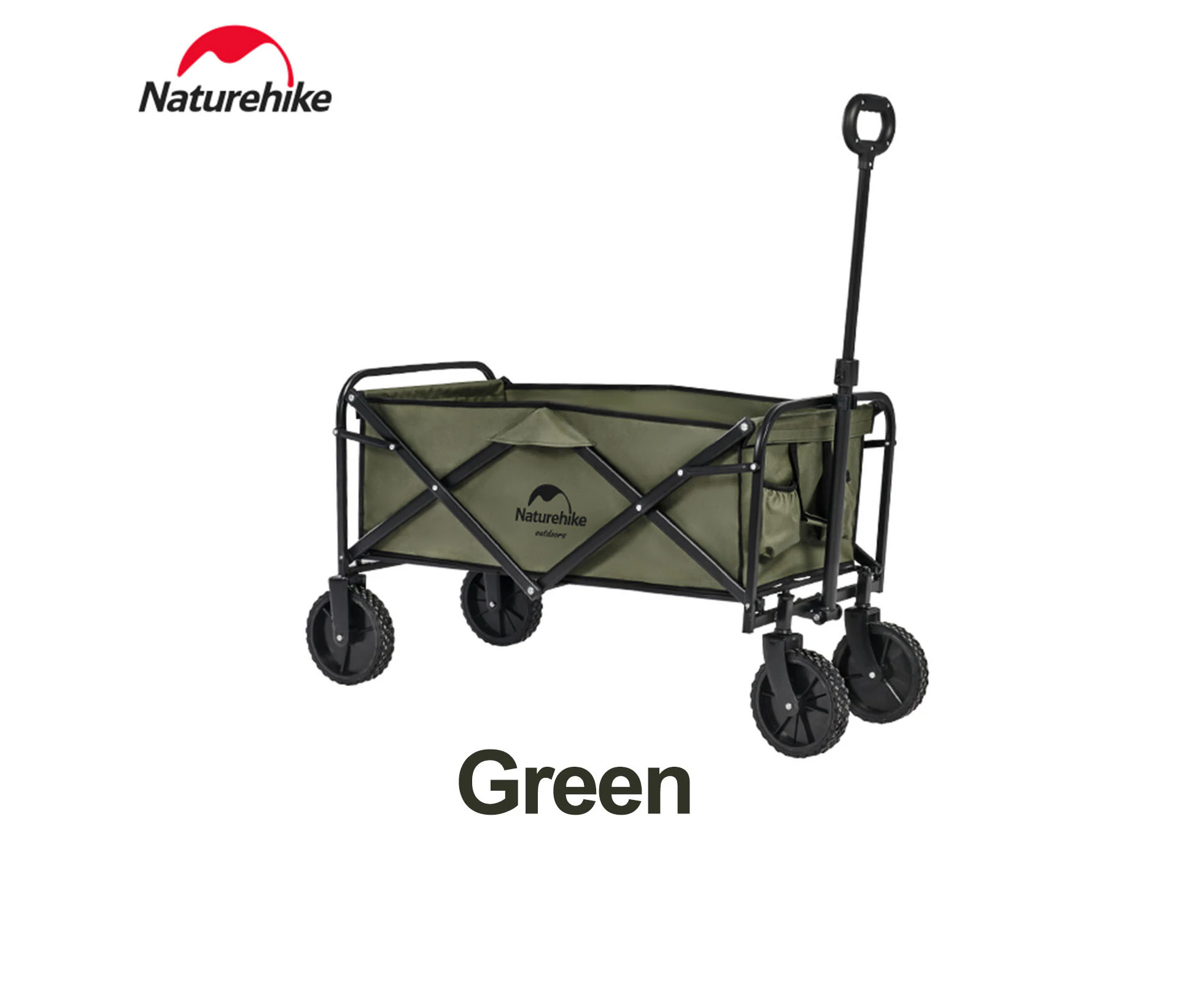 Naturehike Outdoor 90L Folding Wagon Camping Hiking Cart Garden Patio Cart - Green