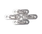 6Pcs 5mm Metal Eye Plate Oblong Pad Marine Boat Stainless Steel Fixing Buckle - Silver