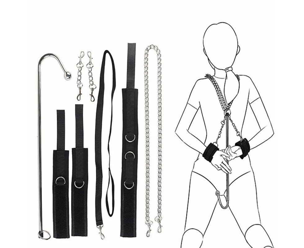 BDSM Anal Hook Bondage Kit with Handcuffs & Collar