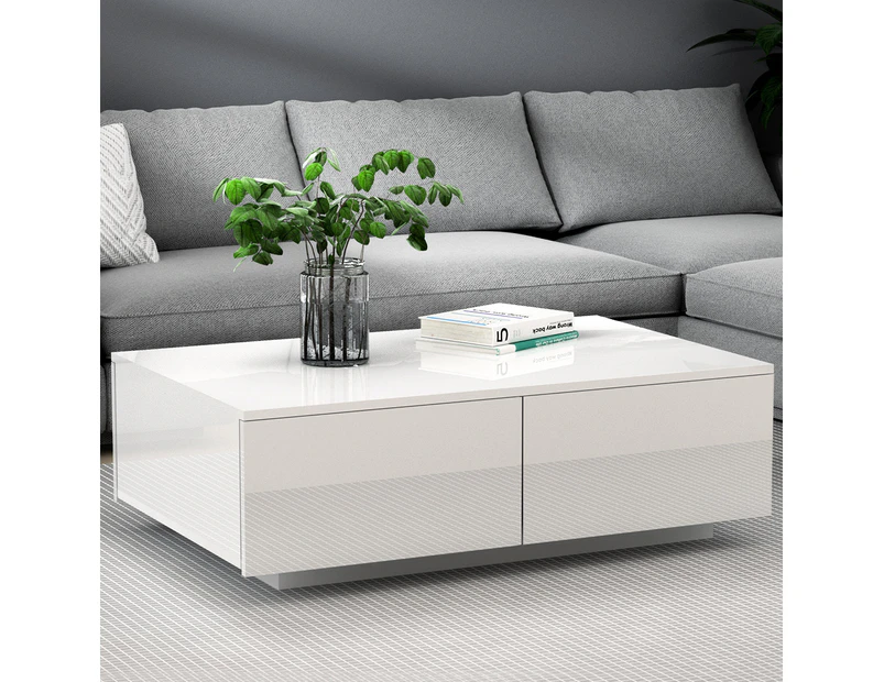 Artiss Coffee Table 4 Drawers White Trevi