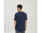 Kathmandu Men's 100% Merino Short Sleeve Crew Top  T-Shirt - Blue Midnight Navy Marle