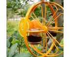 1 orange metal hummingbird double loop bird feeder, outdoor patio bird balcony outdoor bird feeder