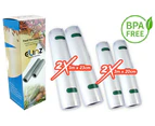 Elinz Stainless Steel Food Vacuum Sealer Packaging Kitchen Saver 4x EXTRA Rolls