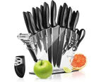 17 Piece Knife Set with Block and Sharpener