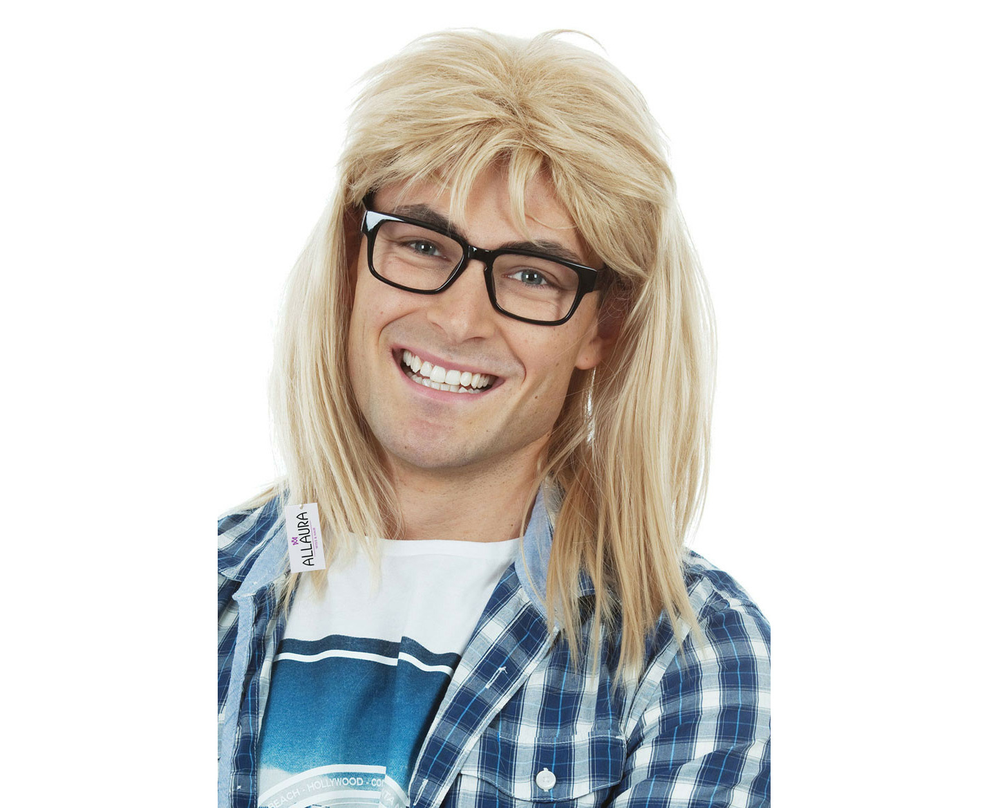 Waynes World Garth Algar Costume Wig Set Glasses Mens 90s Blonde