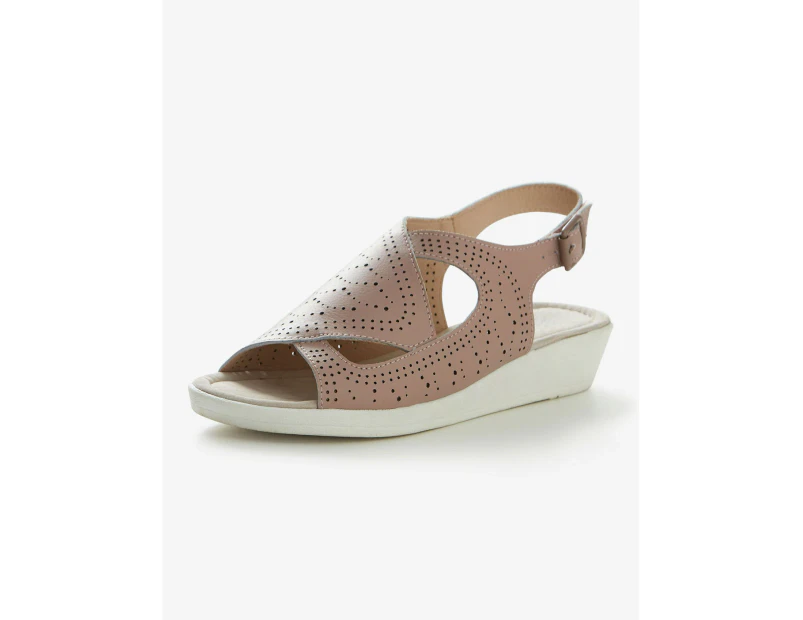 RIVERS - Womens Sandal -  Leathersoft Buen Lasercut Sandal - Blush