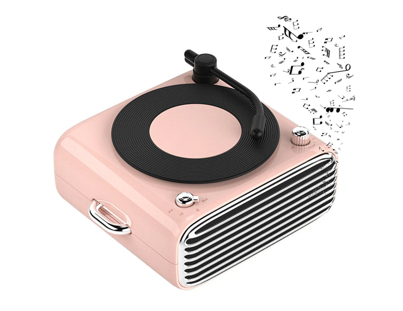 Portable Bluetooth Speaker Radio, Mini Wireless Bluetooth Speaker Multifunctional Surround Sound Bluetooth-compatible5.0 Vinyl Record Player Speaker for