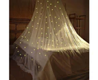 Bed Canopy Mesh Netting with Fluorescent Stars for Girls Kids Glow in Dark Hanging Bed Dome Canopy Crib Tent Easy Installation Mosquito Net for Single to