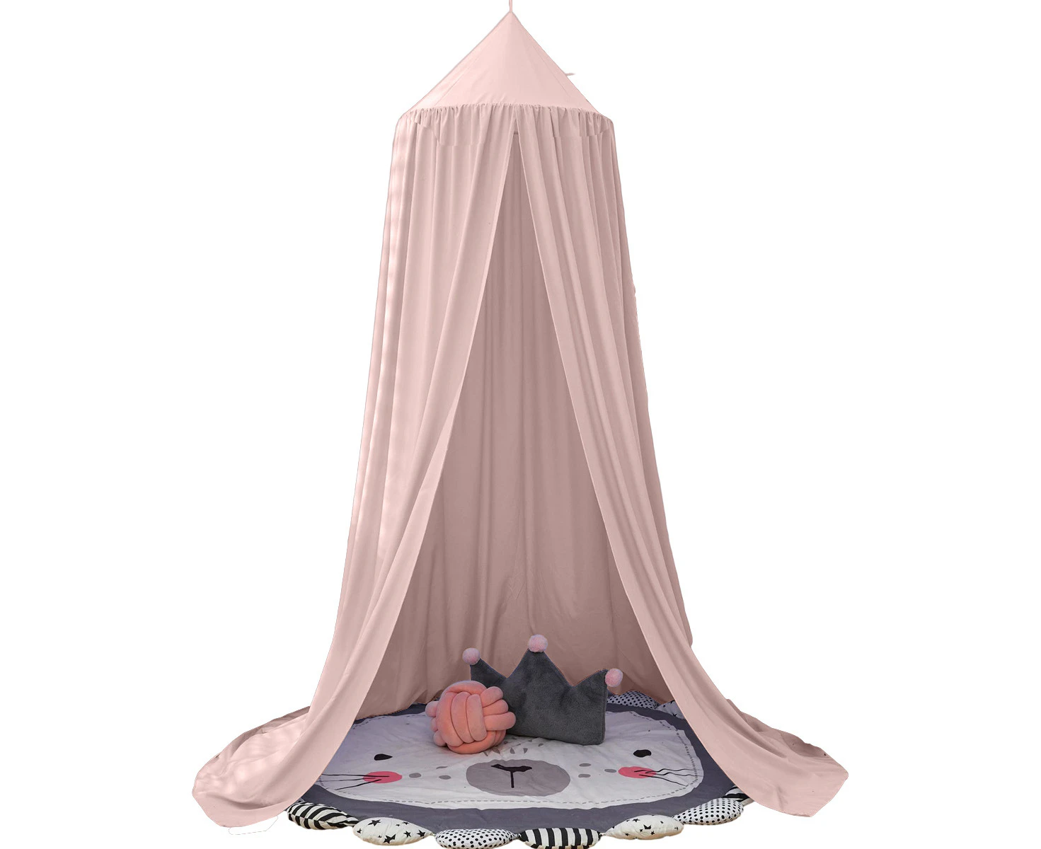 Bed Canopy for Girls, Soft Pink Princess Canopy for Girls Bed, Dreamy Decor Frills Bed Canopies for Kids Room, Hanging Canopy Bedding Drapes Toddler Read