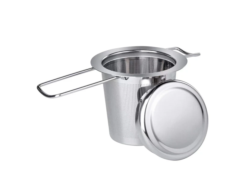 Used for loose tea made of 304 stainless steel-cup tea strainer, tea strainer with lid and foldable handle stainless steel-fine mesh and dishwasher safe.