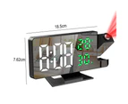 Projection Alarm Clock for Bedroom, Large Digital Clock with 180° Projector, 12/24H, USB Charging Port, Temperature & Humidity Display, Snooze, Bedsi