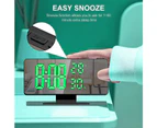 Projection Alarm Clock for Bedroom, Large Digital Clock with 180° Projector, 12/24H, USB Charging Port, Temperature & Humidity Display, Snooze, Bedsi