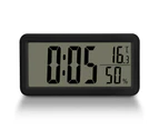 Led Wall Clock, 15CM Digital Alarm Clock - Led Clock with Indoor Temperature and Humidity, Wall Mount and Fold-able Stand