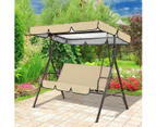 Outdoor Swing Canopy Replacement Cover Set, Canopy Top Cover and Chair Seat Cover for Swing Patio Garden, 142*120*18cm /150*50*10cm